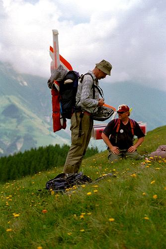 Harter Aufstieg -- Hard climb for Klaus und Miggu